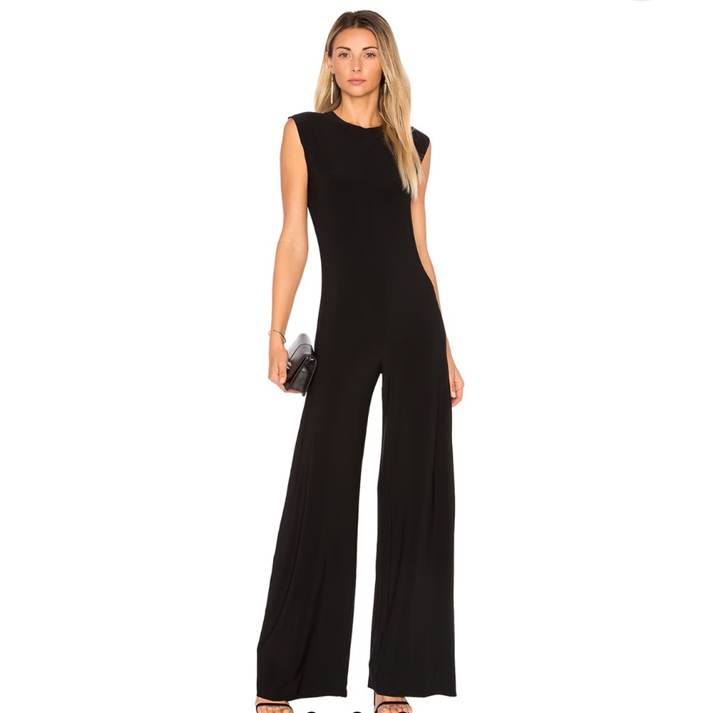 REVOLVE Norma Kamali X Straight Leg Black Jumpsuit